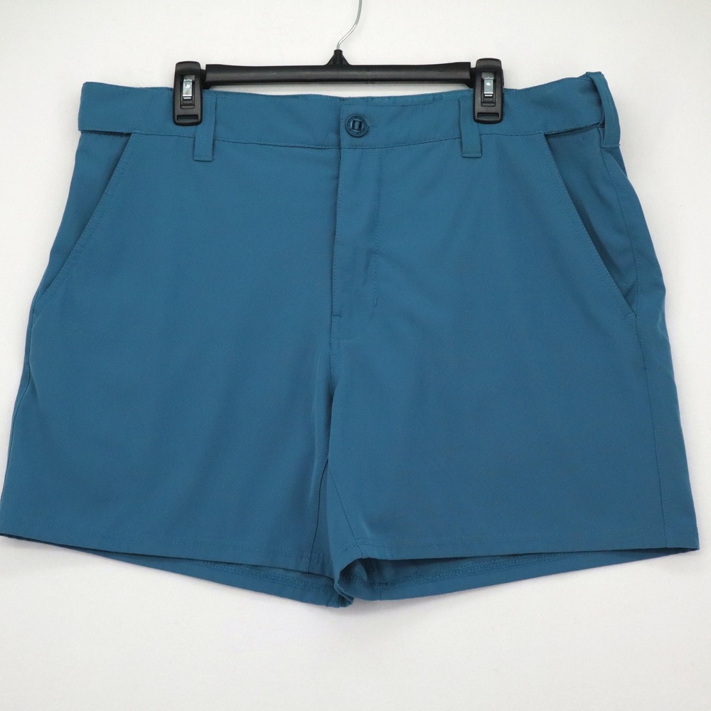 Huk Performance Fishing Shorts Mens XL Blue Stretch Cargo Hybrid 6in Inseam